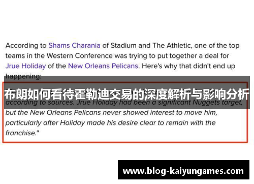 布朗如何看待霍勒迪交易的深度解析与影响分析